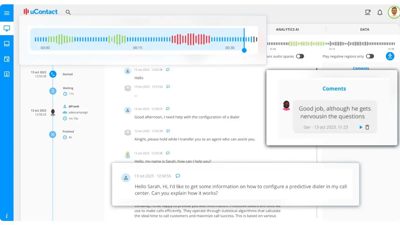 Call recording in the uContact dashboared